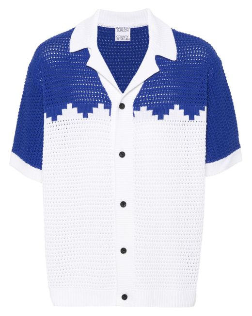 Marcelo Burlon County Of Milan two-tone knitted shirt