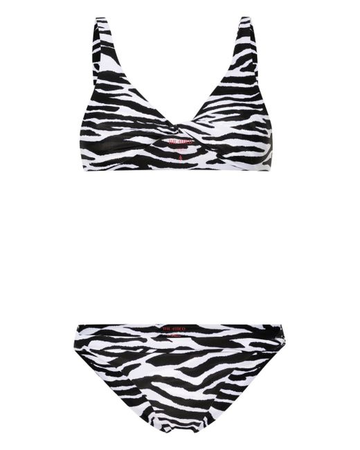 Attico twist-detailing zebra-print bikini