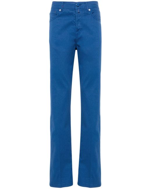 Kiton pressed-crease straight trousers