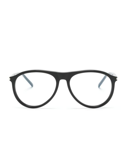 Saint Laurent logo-engraved pilot-frame glasses