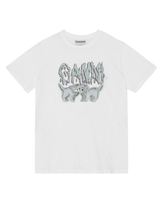 Ganni logo-print T-shirt