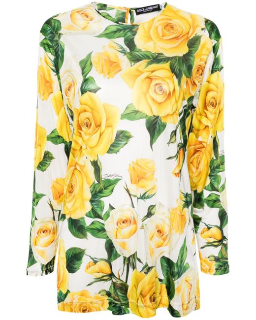 Dolce & Gabbana floral-print long-sleeve blouse