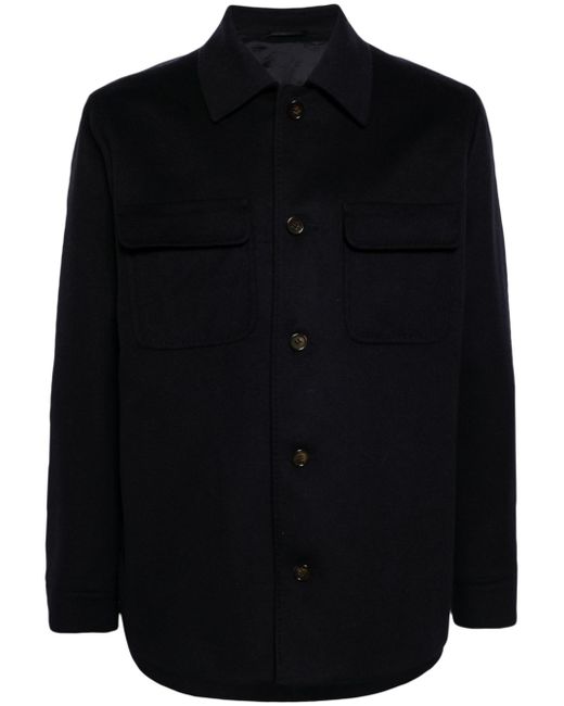 N.Peal spread-collar wool-blend jacket