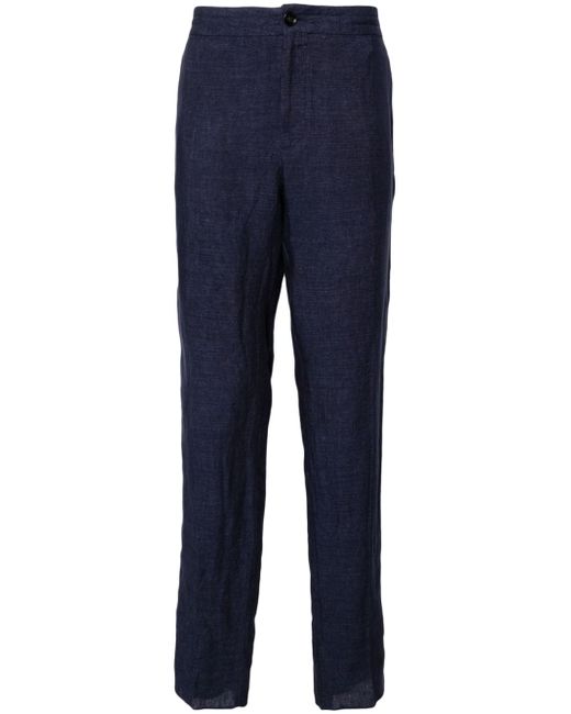 Z Zegna drawstring linen tapered trousers