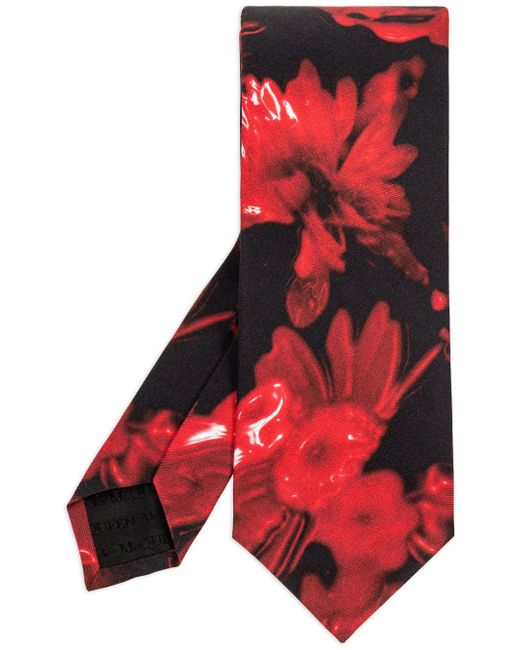 Alexander McQueen floral print tie