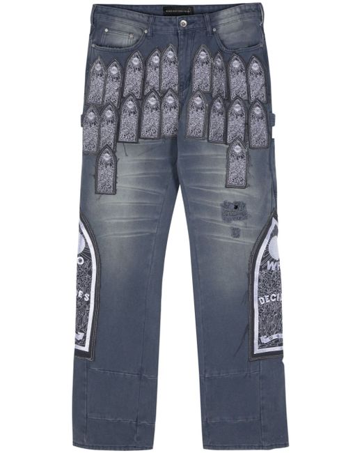 WHO Decides WAR distressed straight-leg jeans