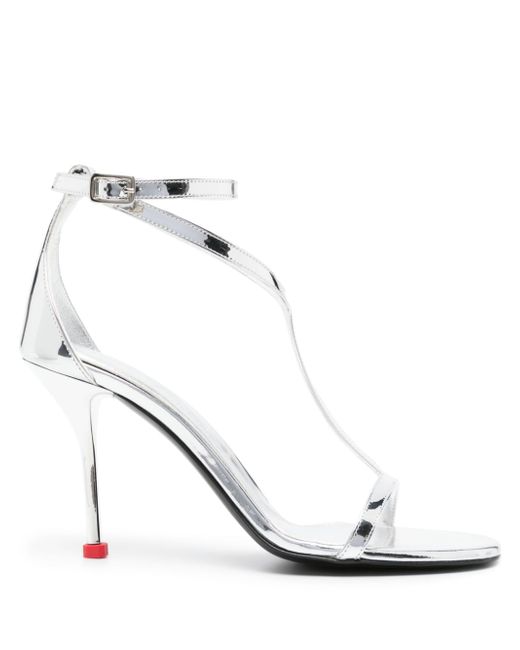 Alexander McQueen Harness 90mm mirrored sandals