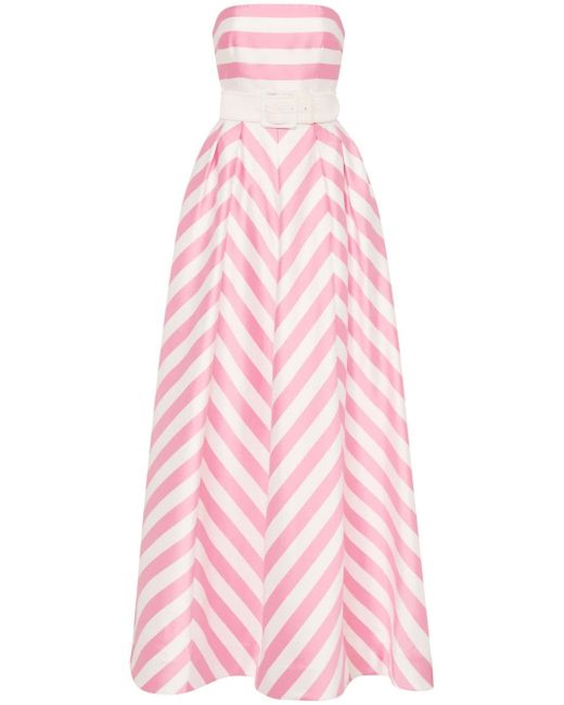 Rebecca Vallance Jocelyn striped strapless gown