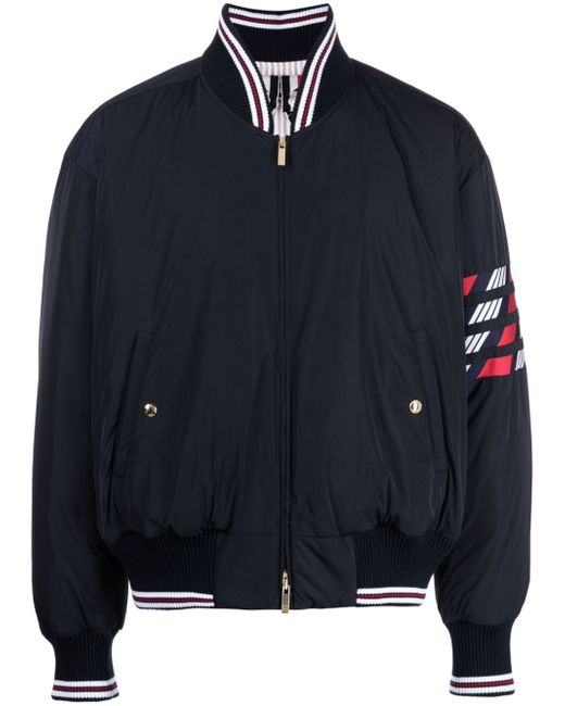 Thom Browne 4-Bar stripe puffer bomber jacket