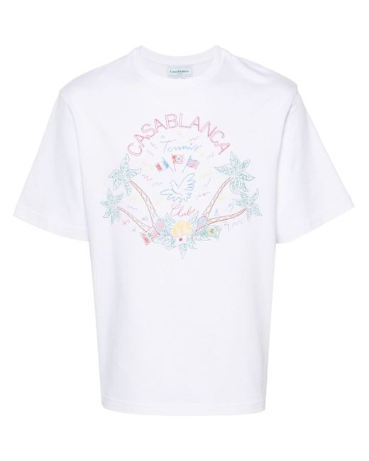 Casablanca Crayon Tennis-print T-shirt