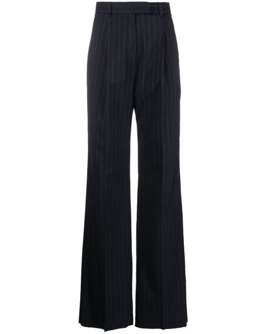 S Max Mara pinstripe-pattern wide-leg trousers