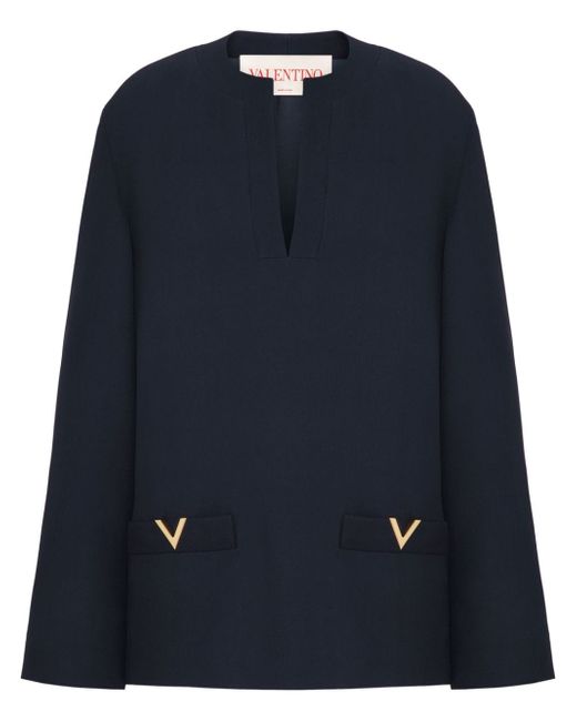 Valentino Garavani VGold detail silk blouse