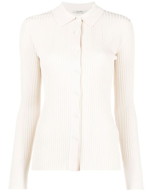 Max Mara buttoned-up ribbed polo top