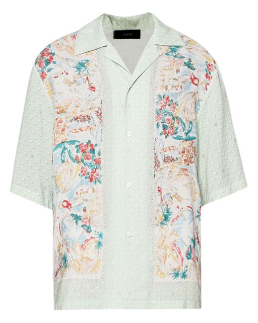 Amiri floral-print bowling shirt