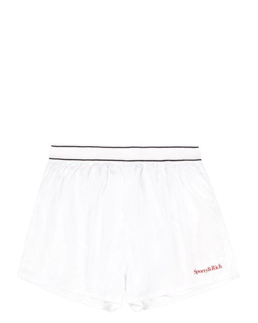 Sporty & Rich logo-print runner shorts
