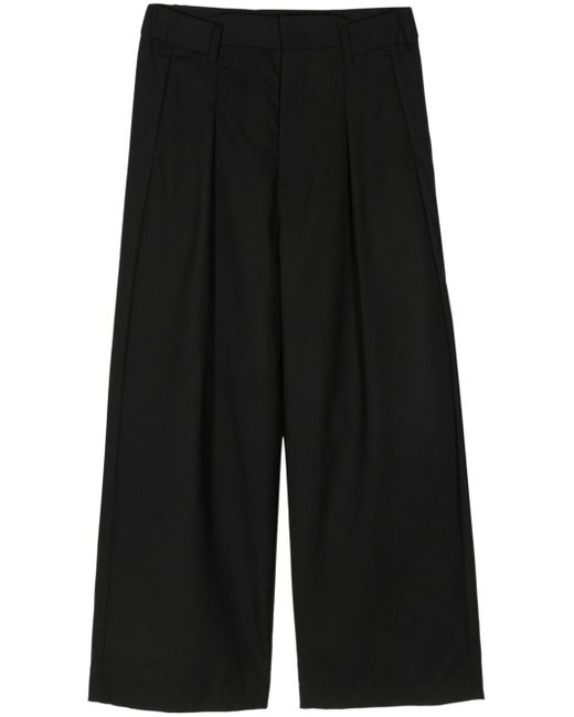 Attachment wide-leg pleated trousers