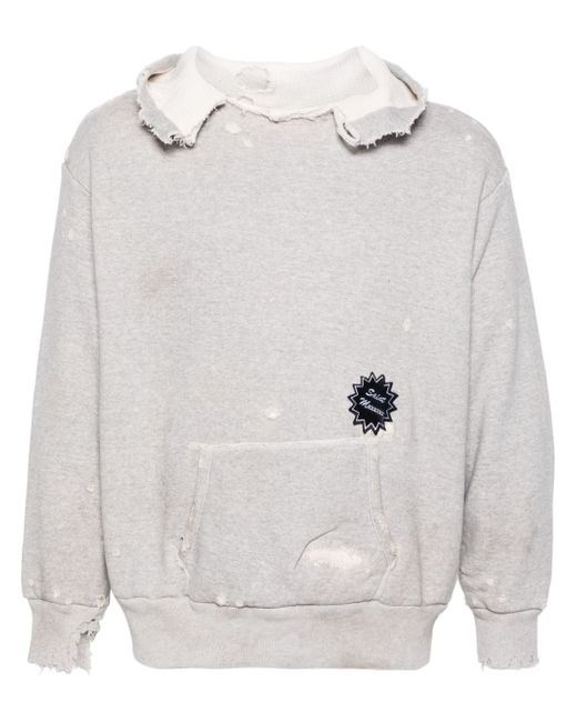 Saint Mxxxxxx distressed-finish cotton hoodie