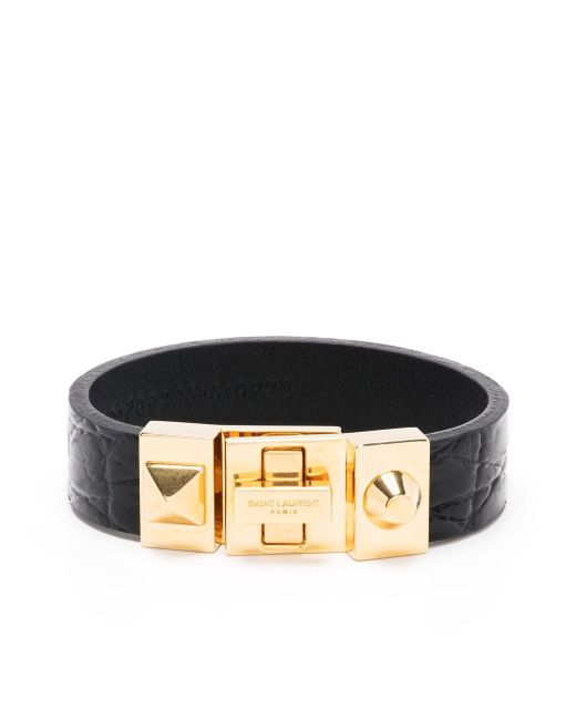 Saint Laurent twist-lock leather bracelet