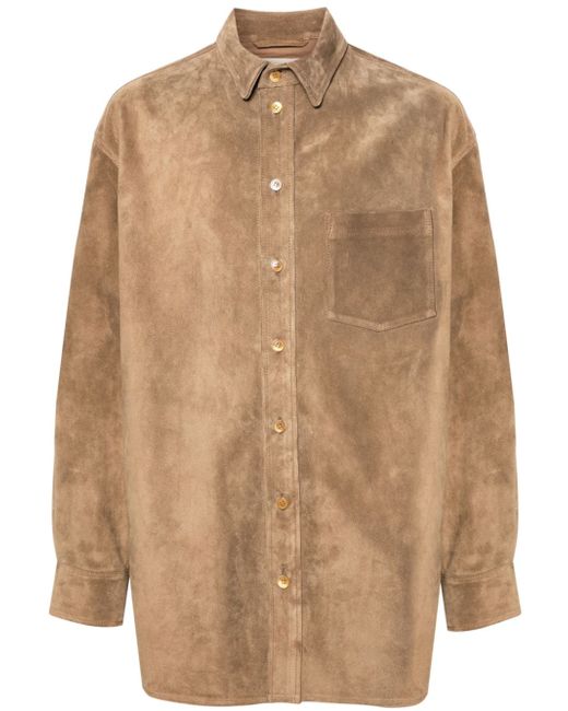 Marni button-up suede overshirt