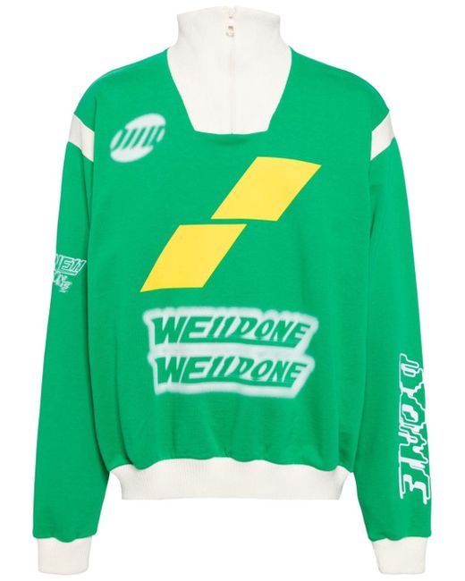 We11done logo-print zip-up sweatshirt