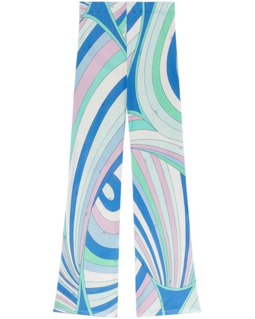 Pucci Iride-Print flared trousers