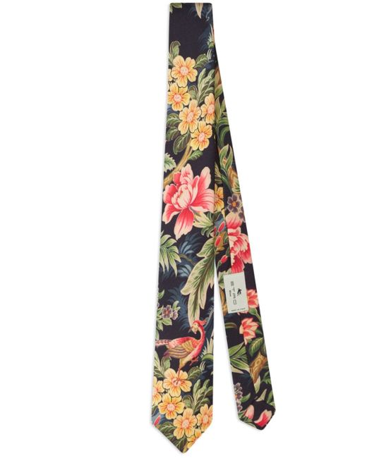 Etro botanical print tie