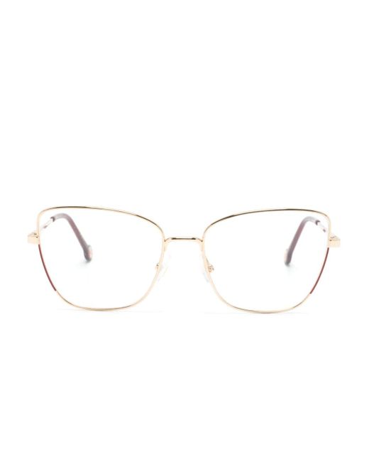 Carolina Herrera stainless-steel butterfly-frame glasses