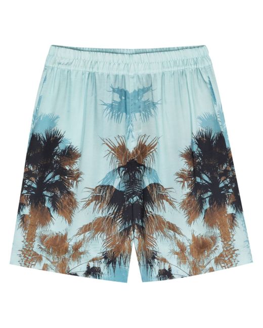 Laneus palm-print lightweight shorts