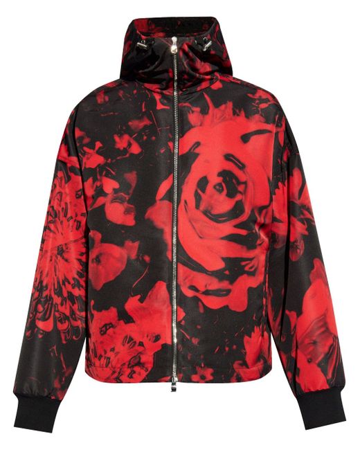 Alexander McQueen Wax Flower-print hooded jacket
