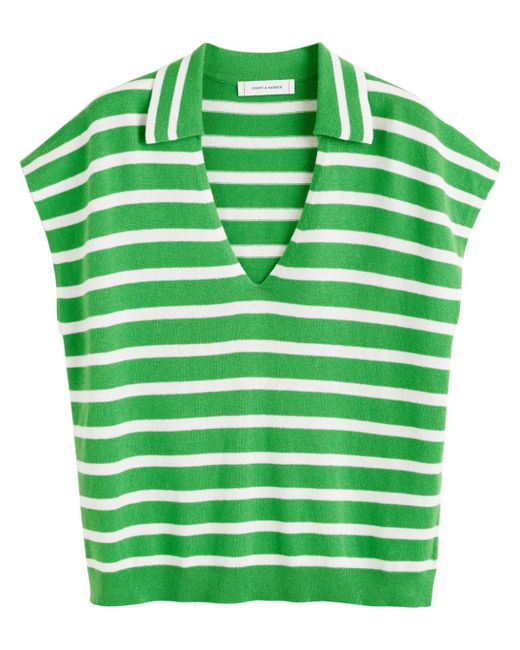 Chinti And Parker striped knitted polo top