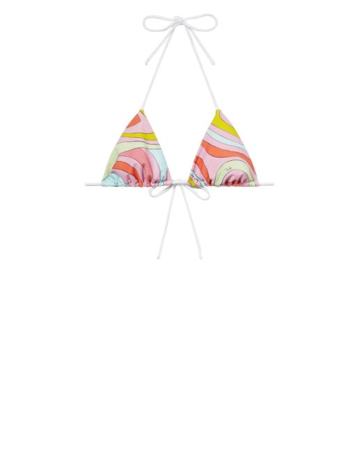 Pucci Marmo-print triangle bikini top