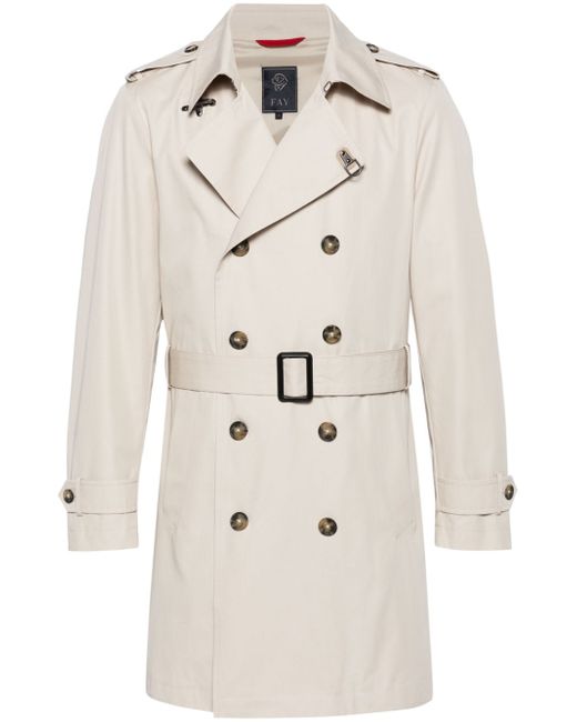 Fay double-breasted belted trench coat
