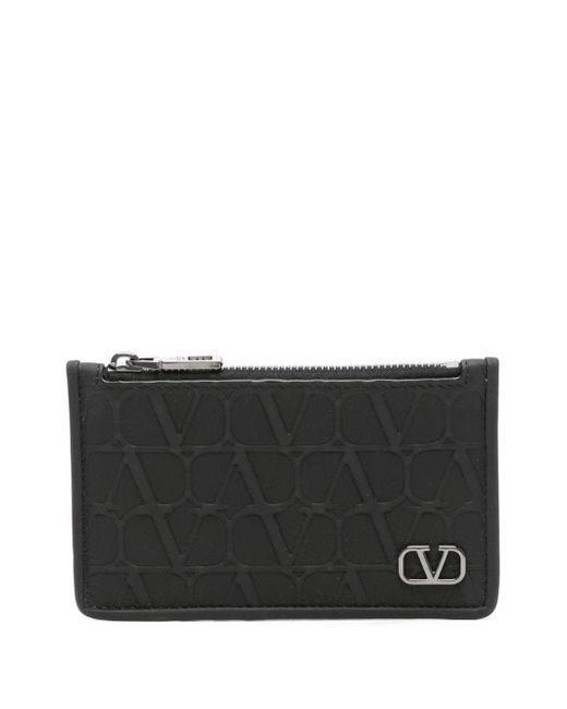 Valentino Garavani V-Logo embossed leather wallet