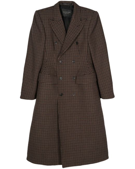 Balenciaga houndstooth wool double-breasted coat