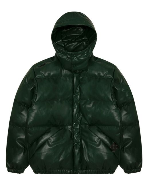 Aape By *A Bathing Ape® quiled faux-leather down jacket