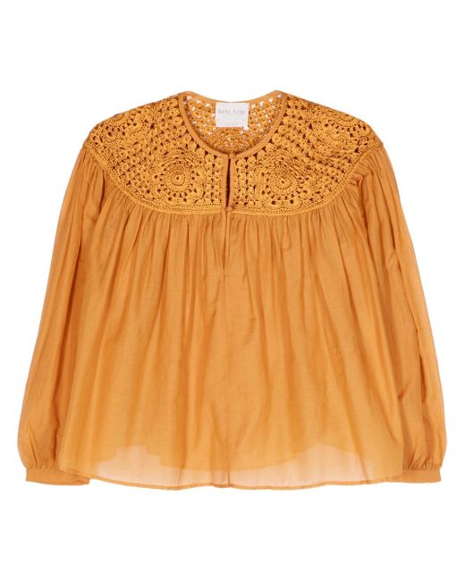 Forte-Forte crochet-detailed cotton-blend blouse