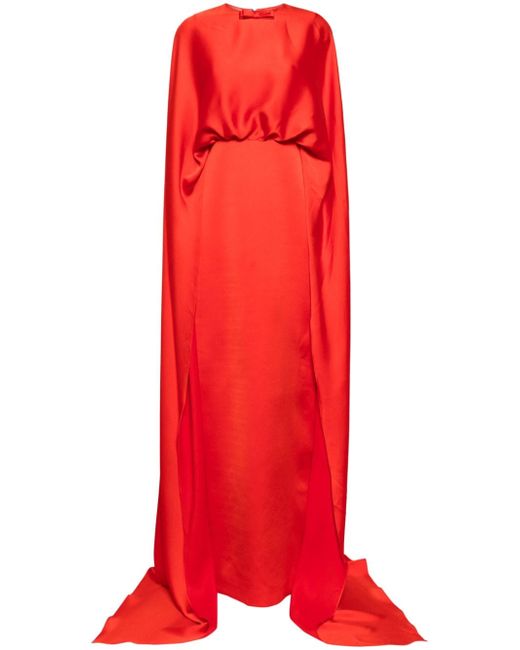 Nihan Peker satin-crepe cape gown