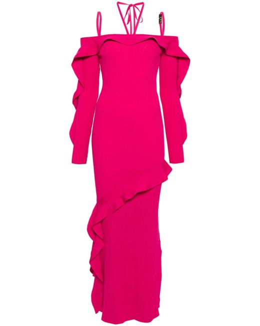 Versace Jeans Couture ribbed-knit long-sleeve dress