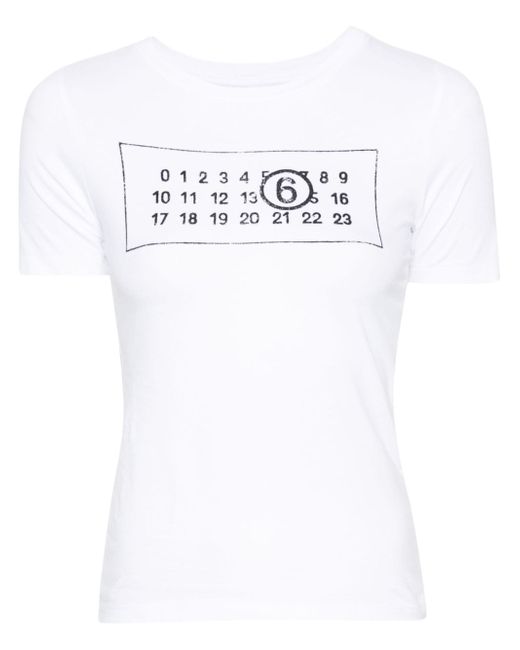Mm6 Maison Margiela numbers-motif T-shirt