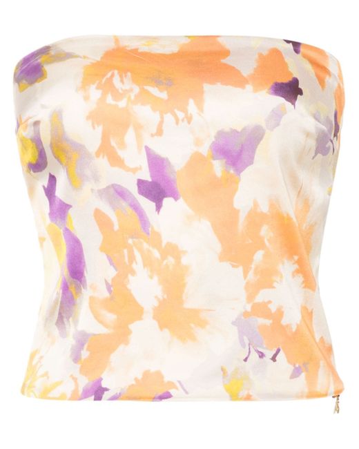 Patrizia Pepe abstract-print strapless cropped top