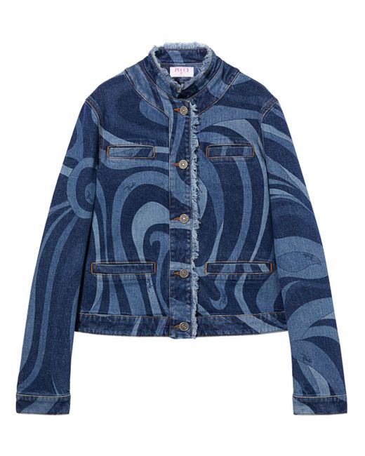 Pucci Marmo-print denim jacket