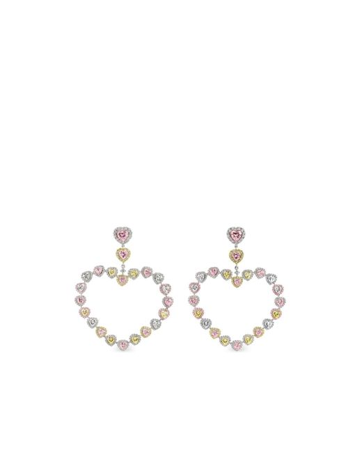 Anabela Chan 18kt white gold vermeil Love Heart diamond earrings
