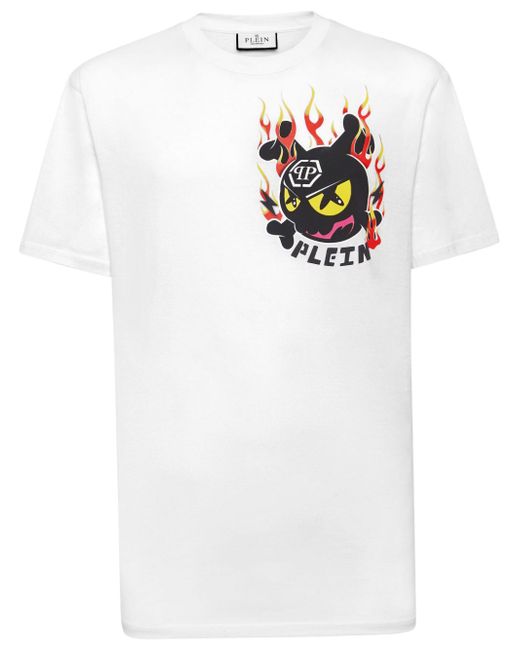 Philipp Plein flame-print cotton T-shirt
