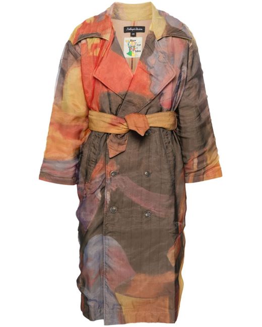 KidSuper abstract-print trench coat