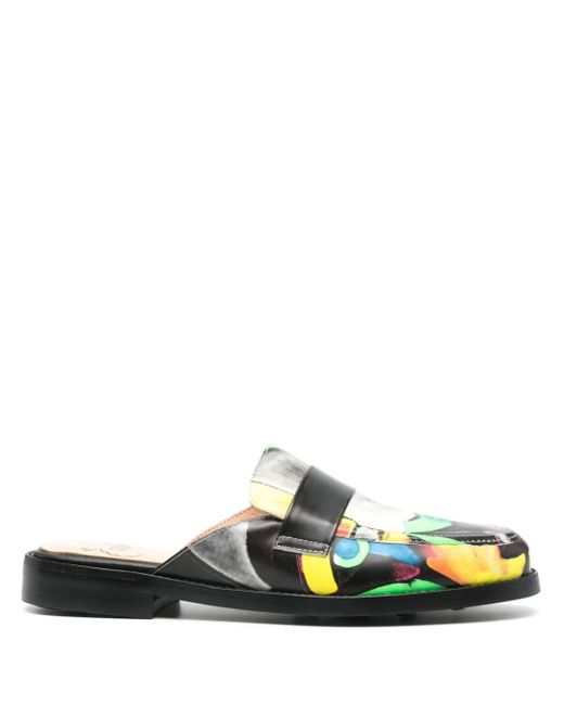 KidSuper graphic-print leather slippers