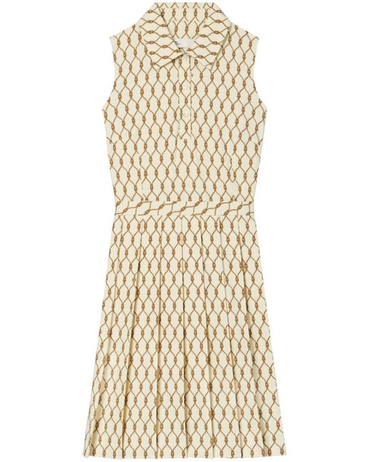 Tory Burch rope-print pleated minidress