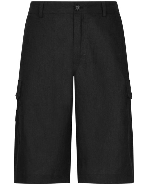 Dolce & Gabbana straight-leg linen cargo shorts