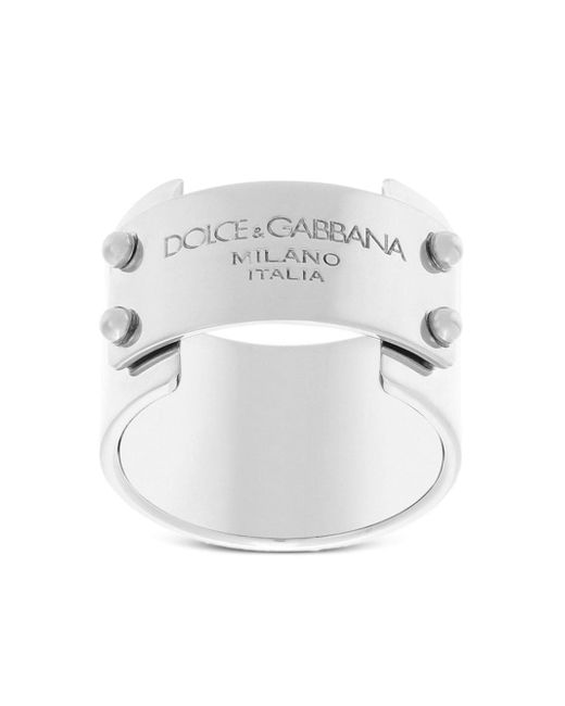 Dolce & Gabbana logo-plaque band ring