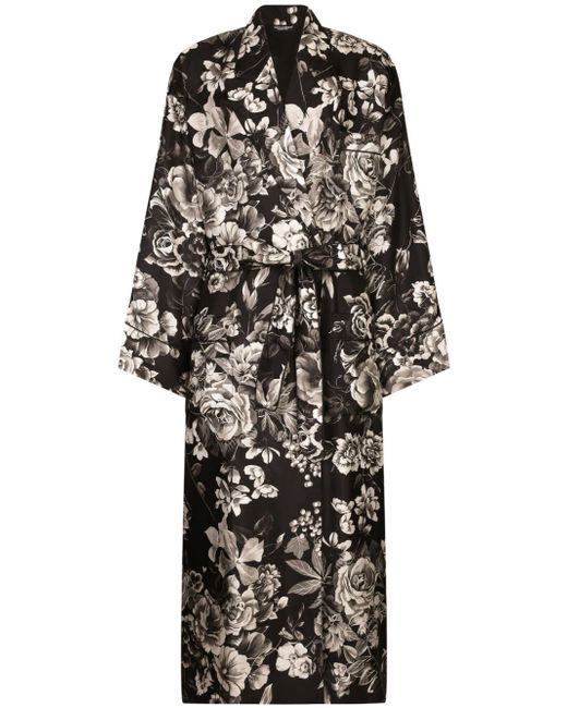 Dolce & Gabbana floral-print silk robe