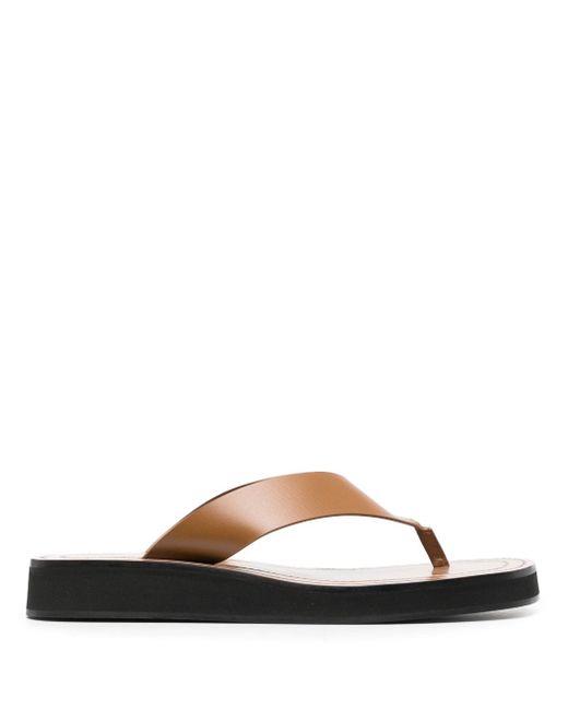 The Row leather flip flops